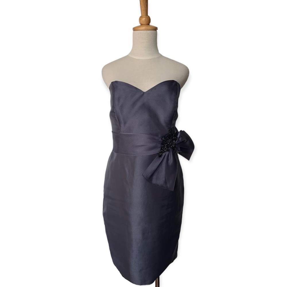 NOIR by Lazaro Strapless Cocktail Waist Bow Dress